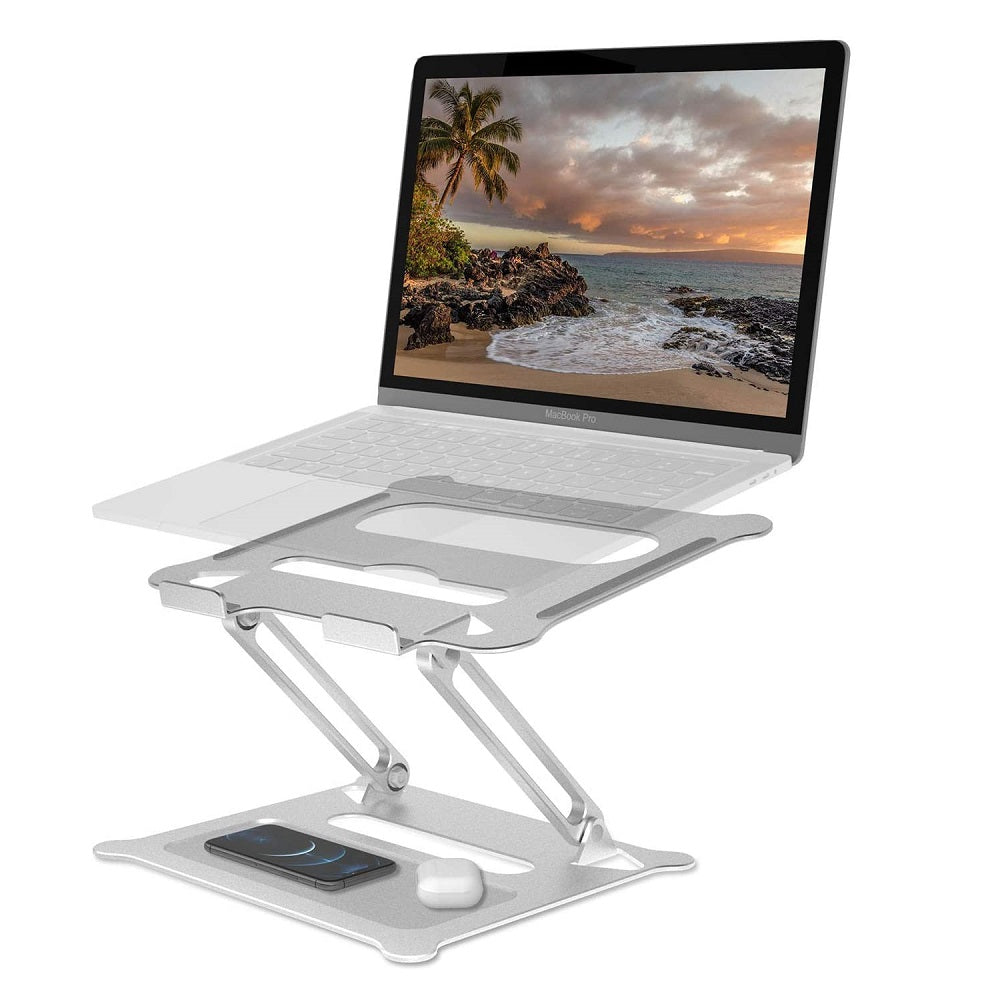 Soporte para computadora portátil para escritorio, soporte plegable  portátil ajustable de múltiples ángulos con ventilación de calor, soporte